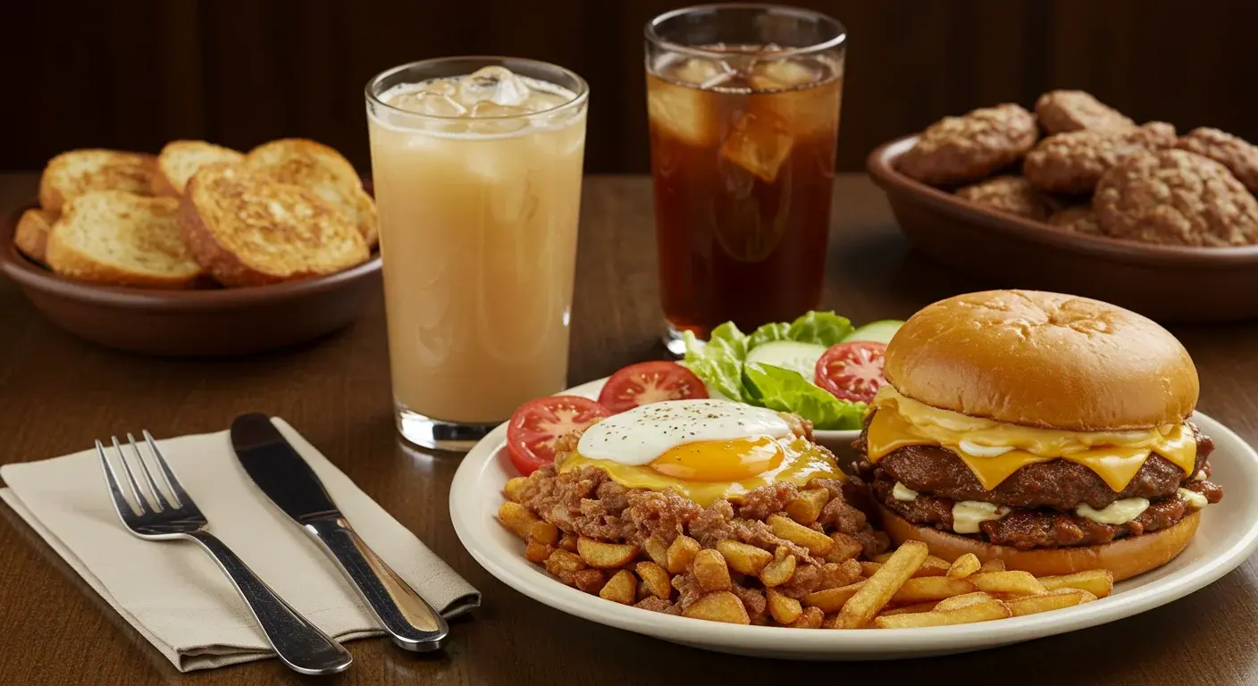 Cracker Barrel Family Meals with a variety of homestyle dishes served in large portions