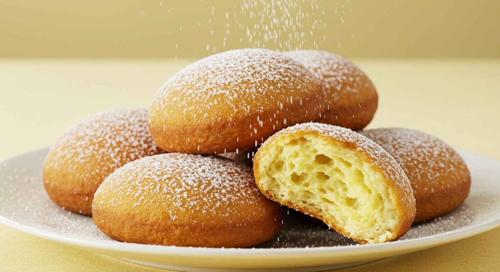 Cracker Barrel Southern Biscuit Beignets dusted with powdered sugar and served with sweet dipping sauce