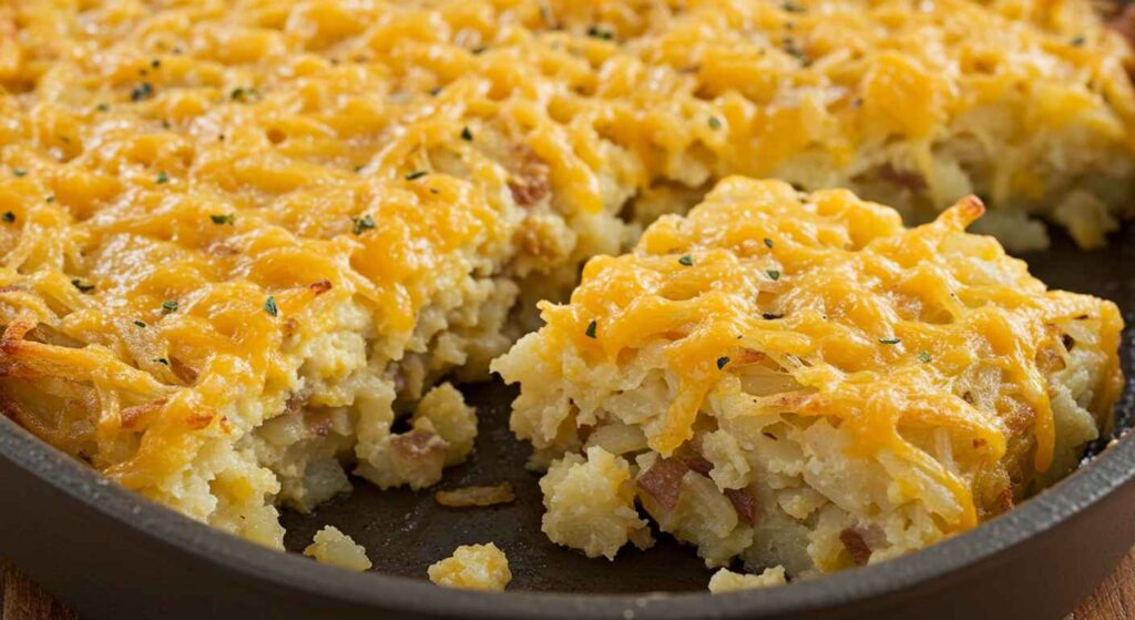 Cracker Barrel Classic Hash Brown Casserole, creamy, cheesy, and baked to golden perfection