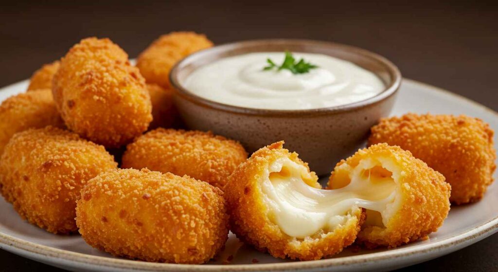 Cracker Barrel White Cheddar Cheese Curds, crispy on the outside and gooey inside