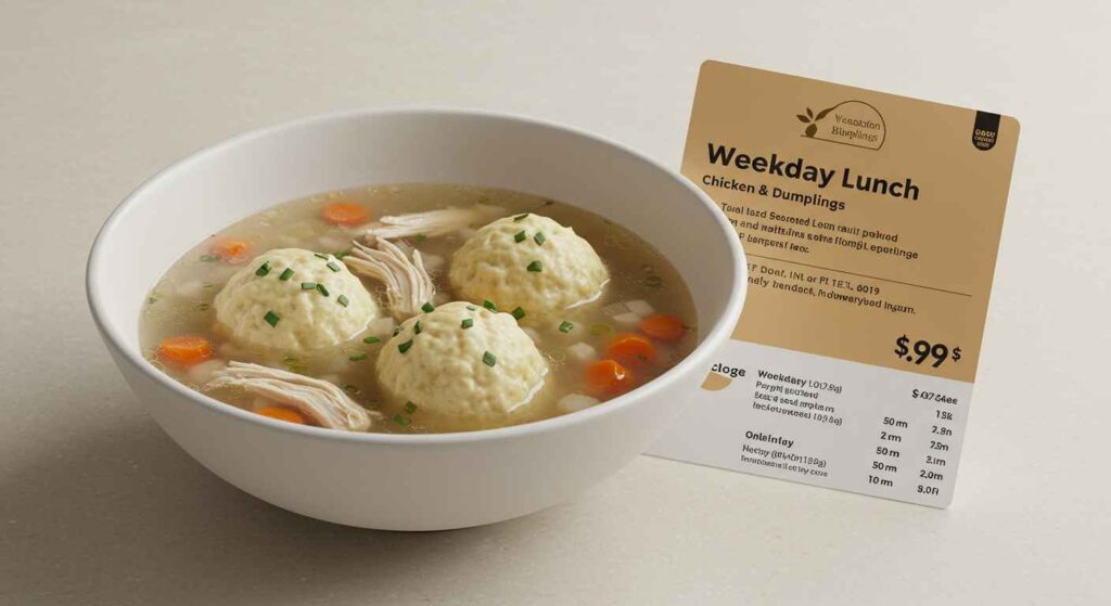 Cracker Barrel Weekday Lunch Chicken & Dumplings, a classic Southern comfort dish