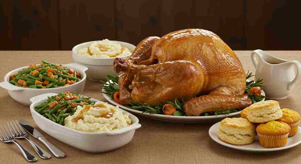 Cracker Barrel Thursday Turkey & Dressing Special with savory gravy and cranberry sauce